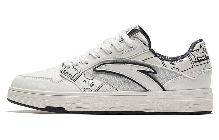 Anta Slip-Resistant Coverage Low-Top Skateboard Shoes Men's Black White