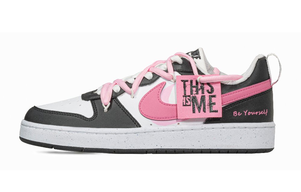 Nike Court Borough Low Anti-Slip Wear-Resistant Low-Top Skateboard Shoes Women's Black Pink