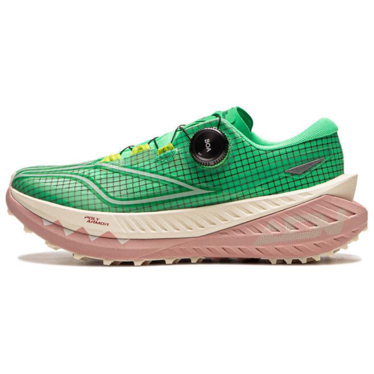 LINING Dilu Running Shoes Women's Low Top Green Beige Pink