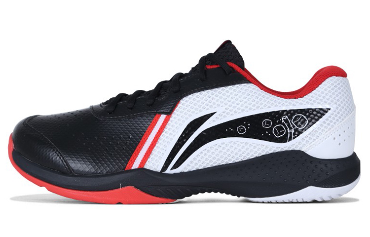 LINING Badminton Shoes Unisex Low top Black/White/Red