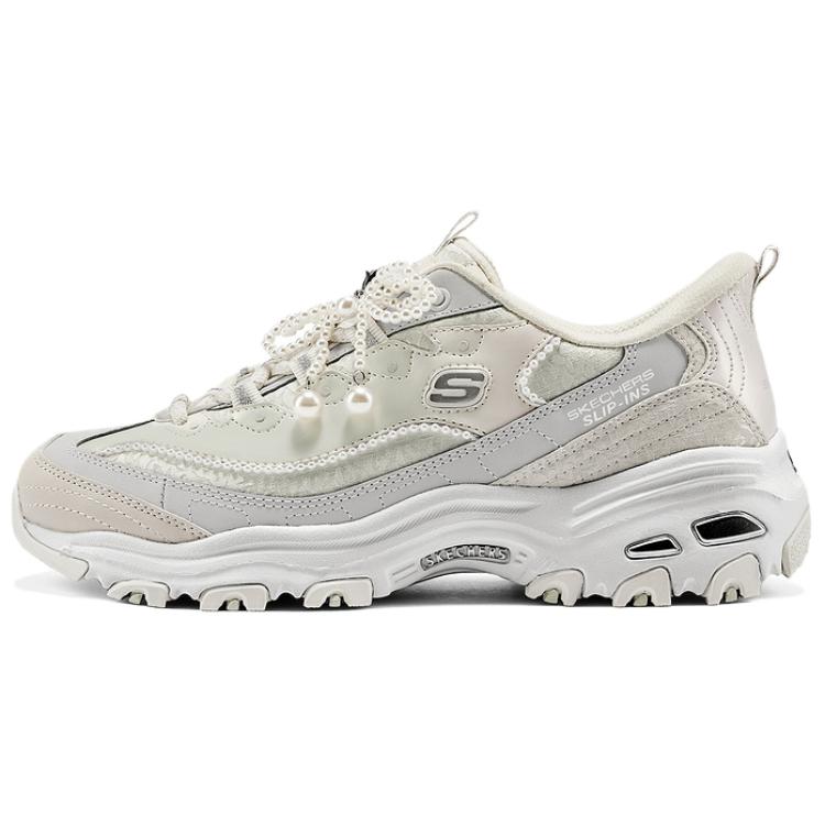 Skechers D'LITES 1.0 Abrasion Resistant Low top Chunky Sneakers Women's Beige