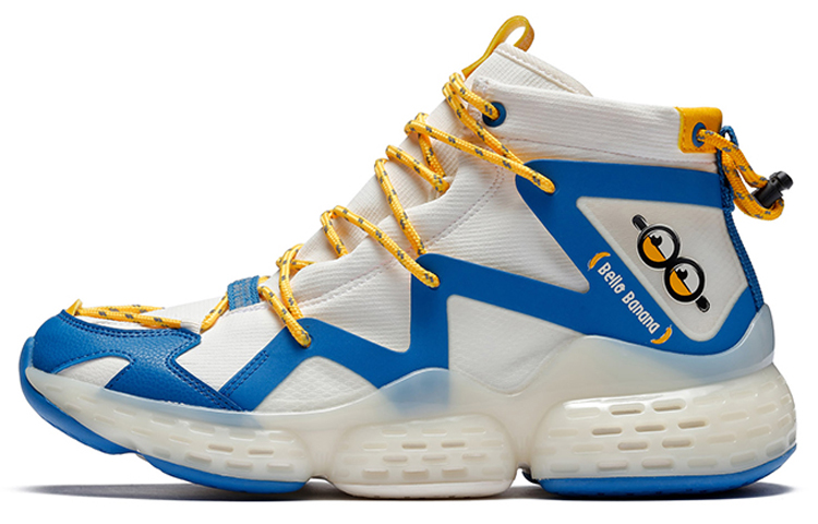 MINIONS x 361° Cushioned Slip-Resistant Abrasion-Resistant High-Top Sports Casual Shoes Men's White Blue