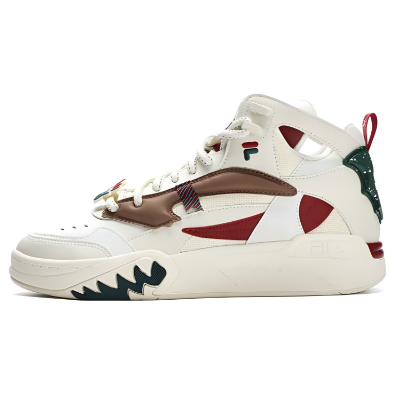 FILA FUSION Desperado Xmas Mid Top Basketball Shoes Men's White Red