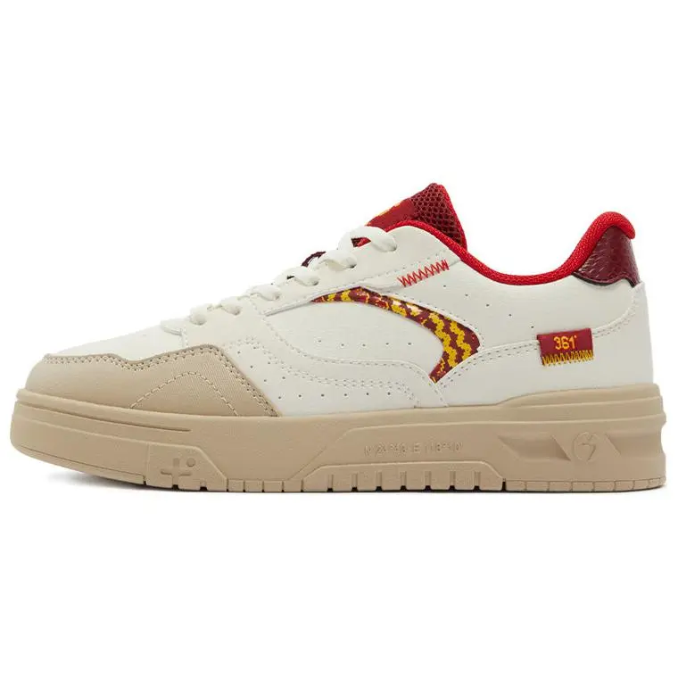 361° Soda 3 Slip-Resistant Cushioning Wear-Resistant Low-Top Skateboard Shoes Women's Beige Red
