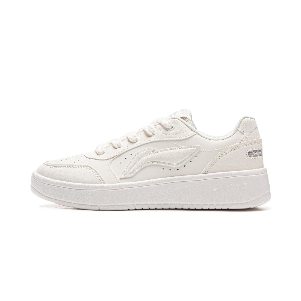 LiNing Yuanbao Pure Lightweight Breathable Height Increasing Low Top Skateboard Shoes Women's Mist White