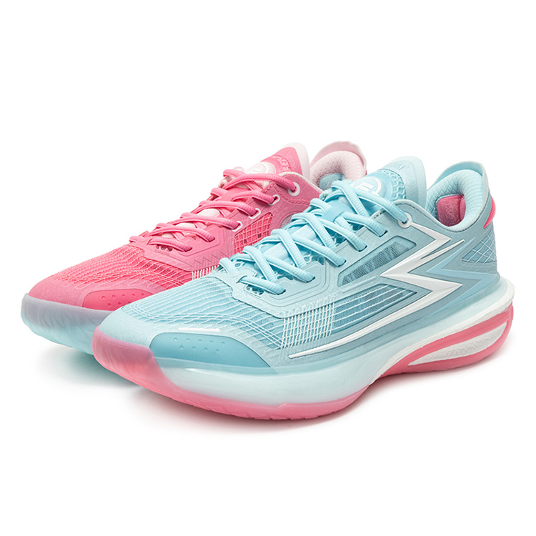 361° Cushioning Anti-Slip And Wear-Resistant Low-Top Basketball Shoes Men's Blue Pink Mismatched