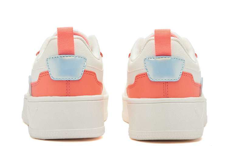 361° Coverage Slip Resistant Low Top Skateboard Shoes Women's Feather White Pink Orange