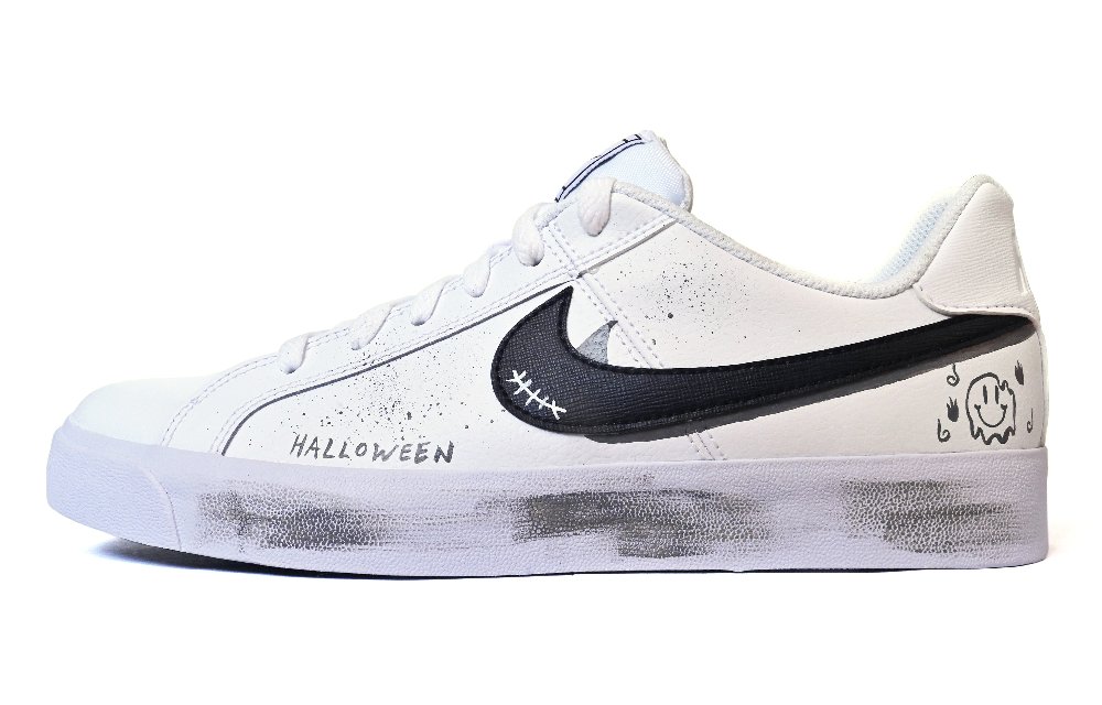 Nike Court Royale Non-slip Lightweight Low-Top Skateboard Shoes Unisex Black White