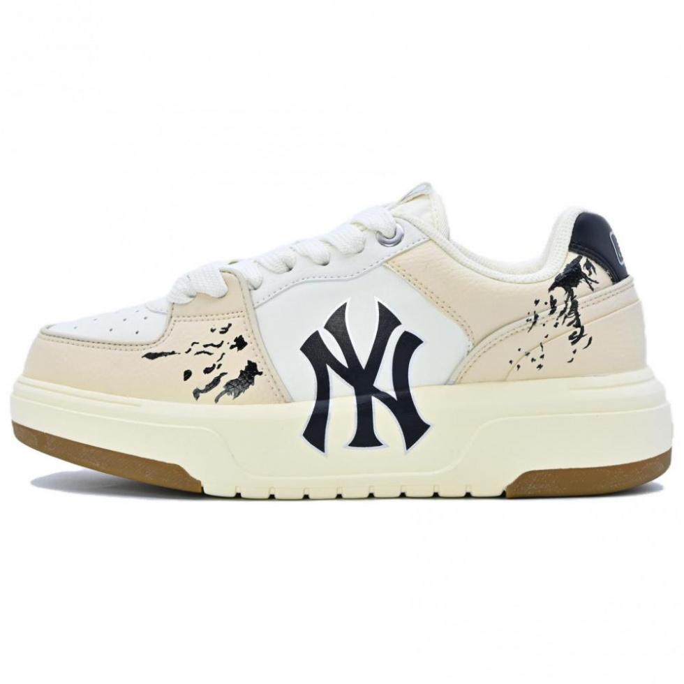MLB Chunky Liner Skateboard Shoes Unisex Low-Top Beige/White/Black