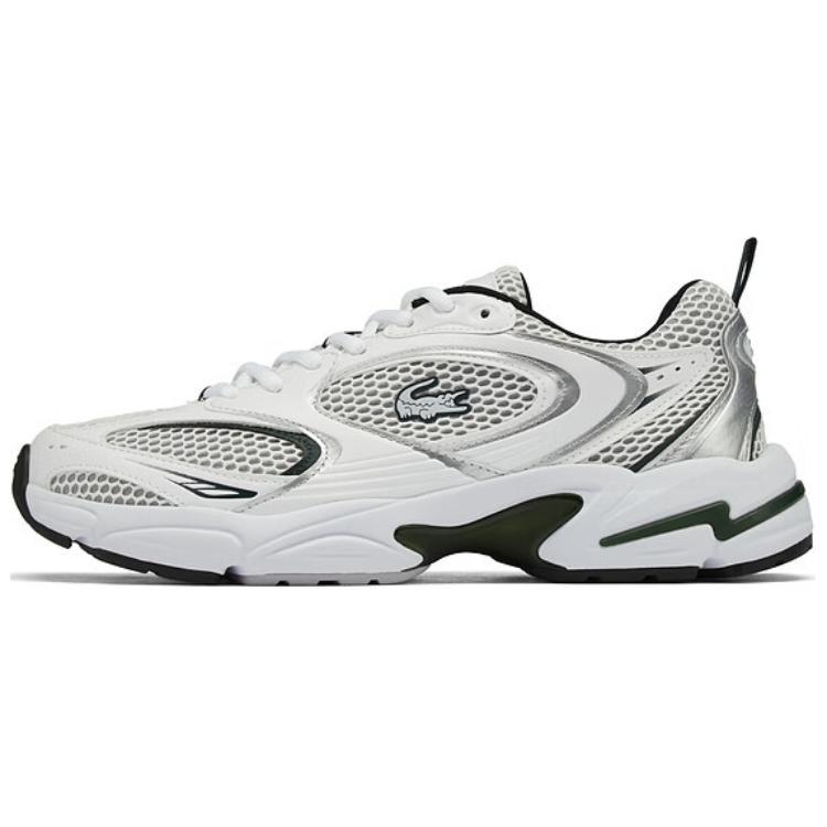 LACOSTE Low-Top Casual Shoes Men's White Green