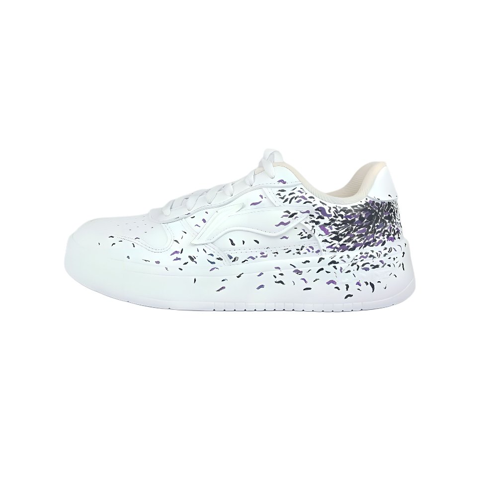 LiNing Pontoon Boats Slip Resistant Abrasion Resistant Low top Skateboard Shoes Women's Purple Black