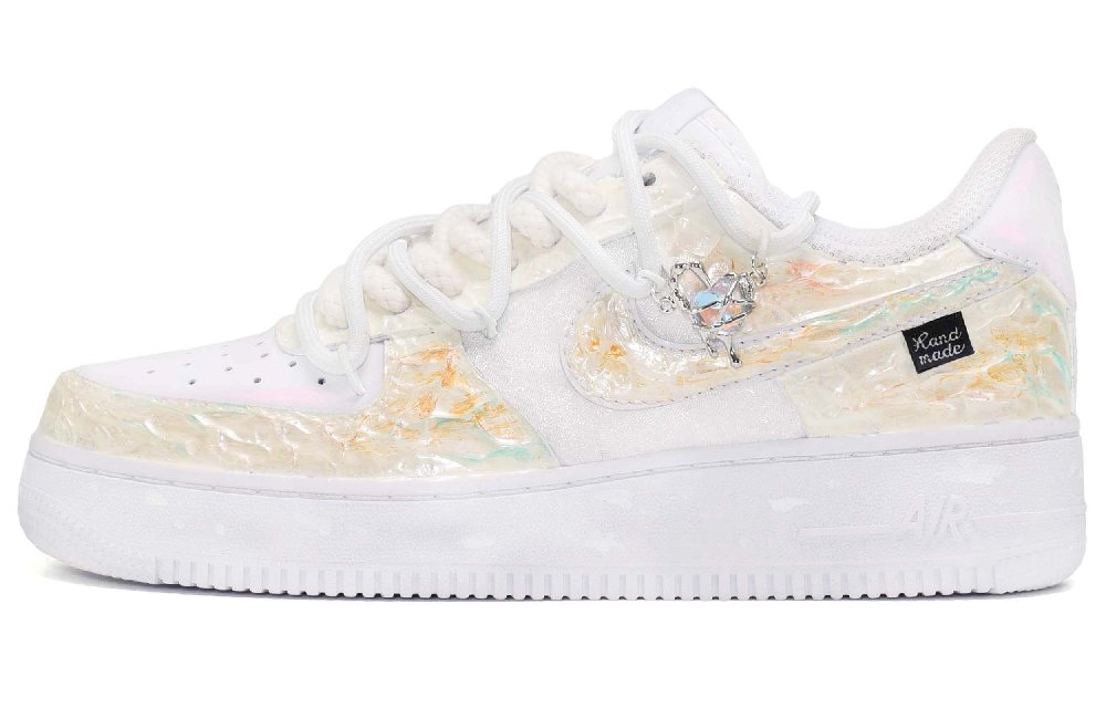 Nike Air Force 1 Low CUS ID Golden Dragon Abrasion-Resistant Low-Top Skateboard Shoes Women's Pearlescent