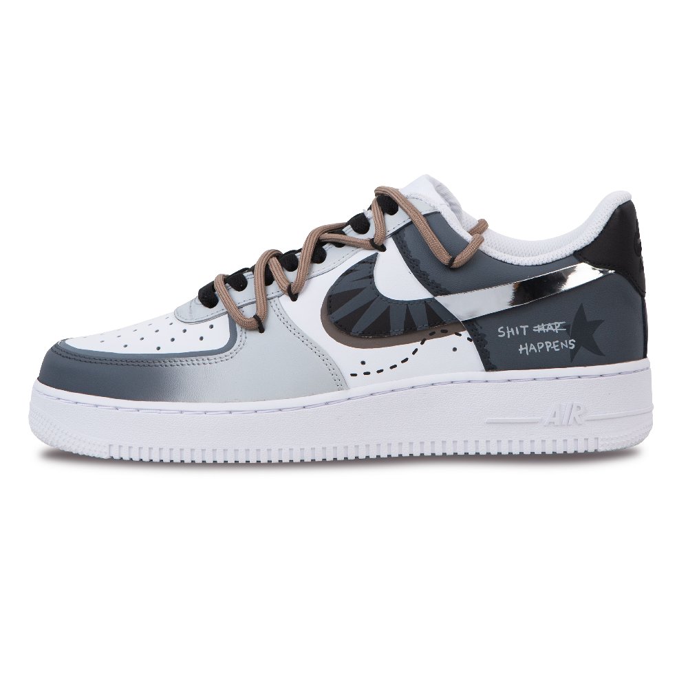 Nike Air Force 1 Wear-Resistant Low-Top Skateboard Shoes Unisex Black Gray