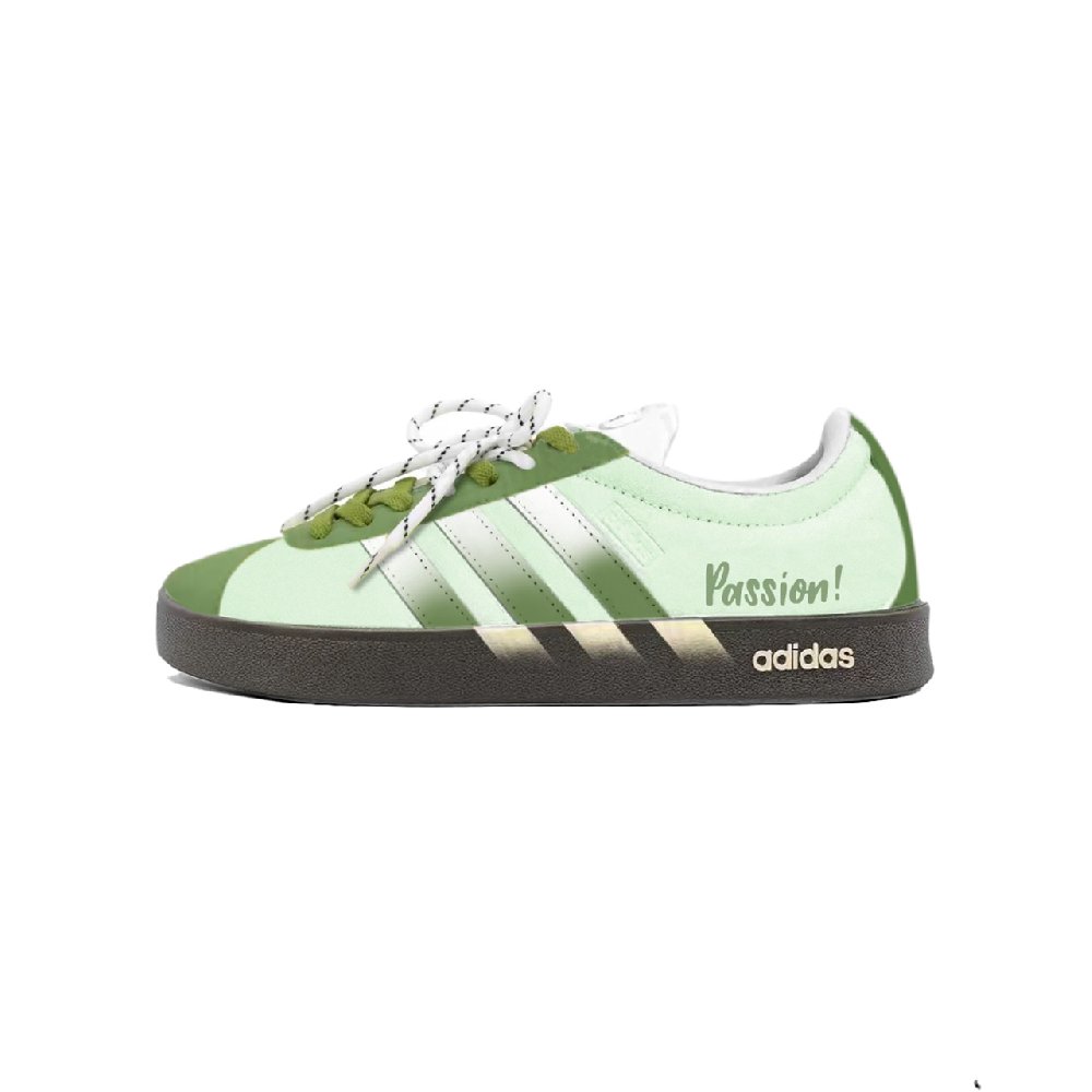Adidas VL COURT 2.0 Cushioning, Wear Resistant Low Top Skateboard Shoes Unisex Pistachio Green