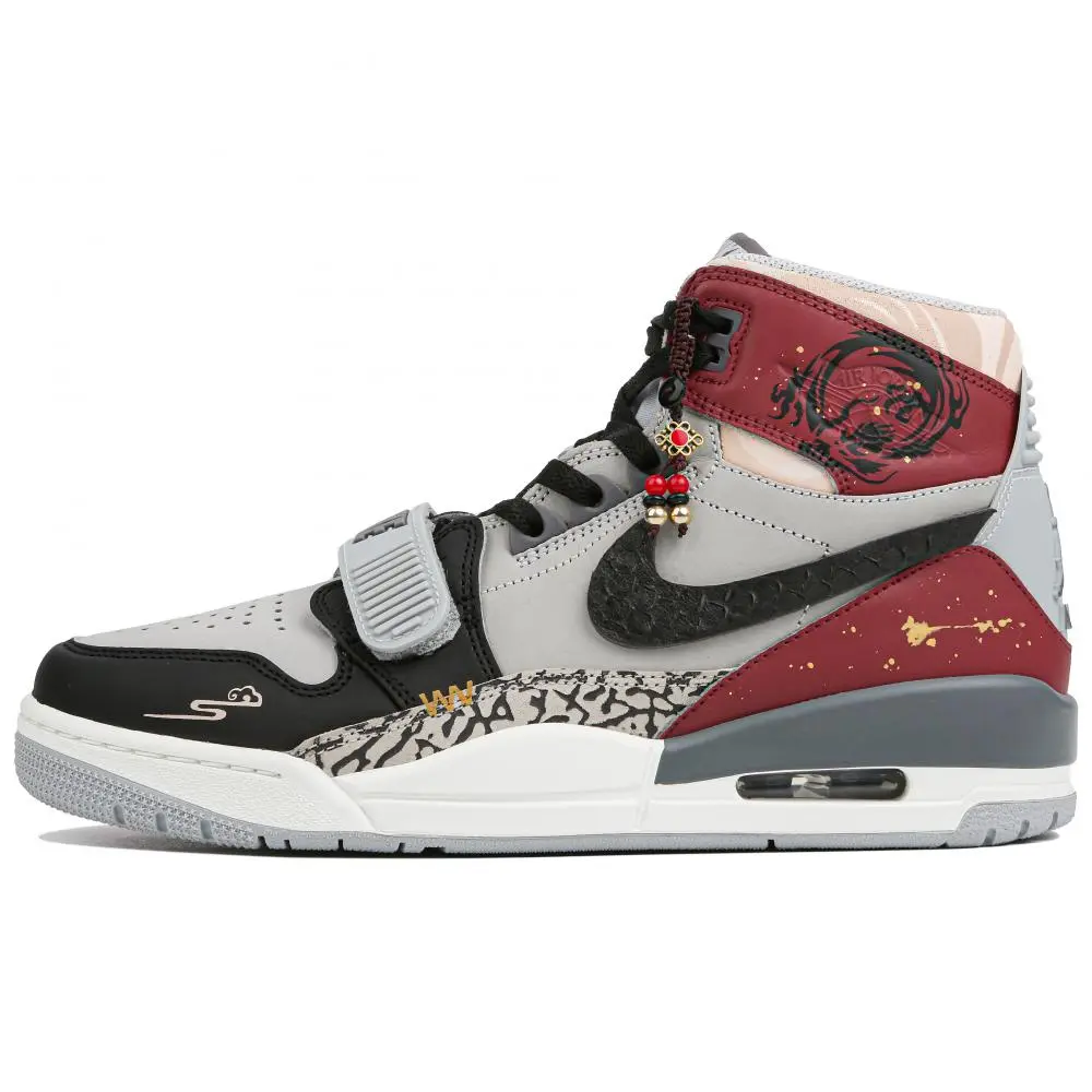 Jordan Legacy 312 Slip Resistant High Top Vintage Basketball Shoes Men's Black Red
