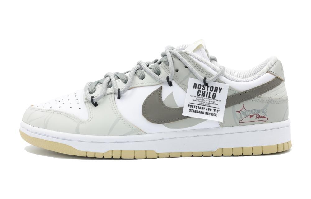 Nike Dunk Gray Preview Anti-Slip Wear-Resistant Low-Top Skateboard Shoes Men's Gray White