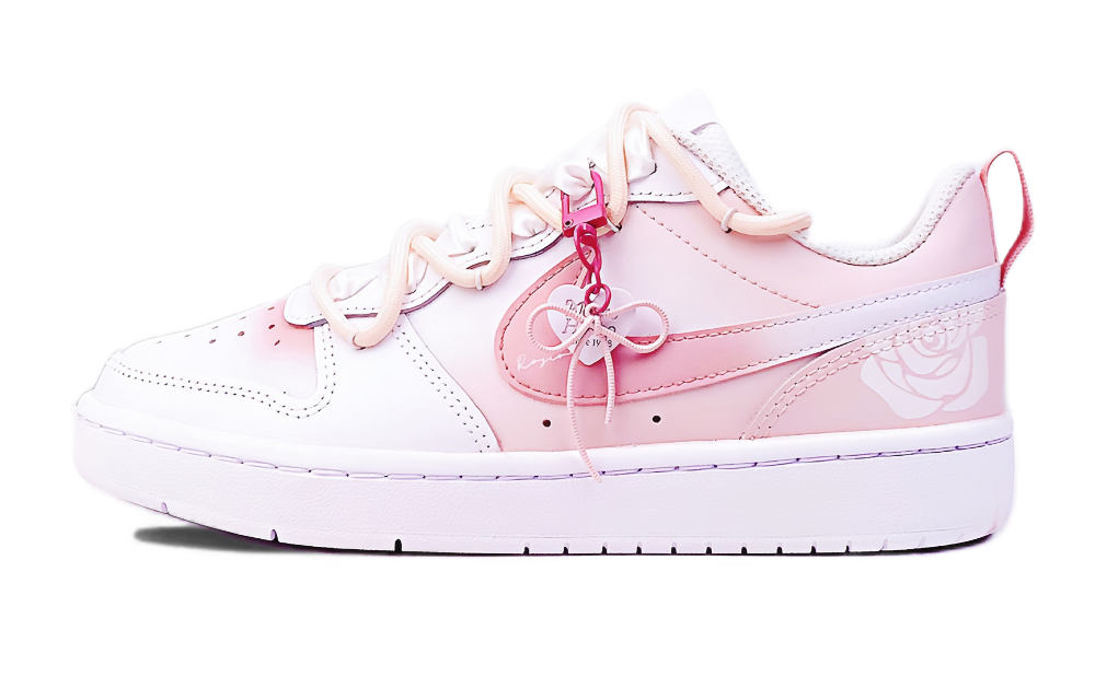 Nike Court Borough 2 Anti Slip Wear Resistant Low Top Skateboard Shoes Women's Pink