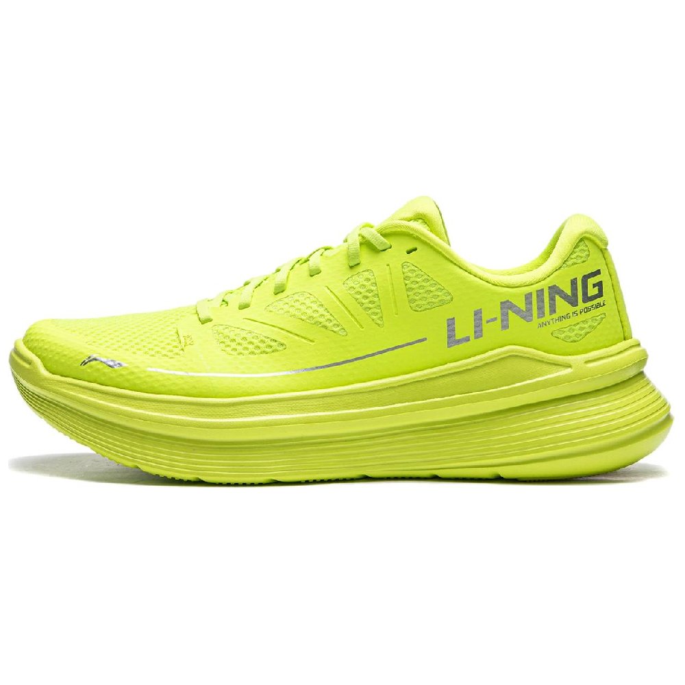 LiNing Ling Yue Cushioning Breathable Low-Top Casual Running Shoes Men's Fluorescent Lime Green