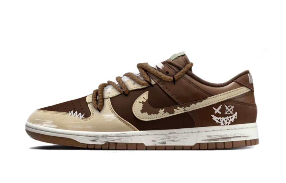 Nike Dunk Abrasion Resistant Low Top Skateboard Shoes Unisex Brown