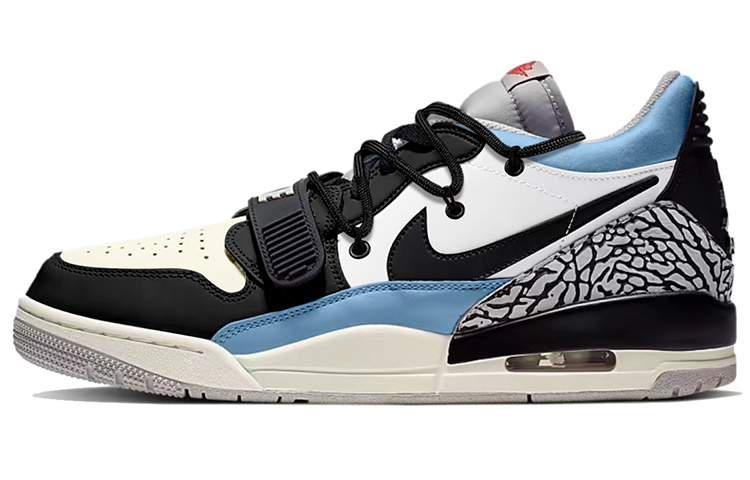 Jordan Legacy 312 Low-Top Vintage Basketball Shoes Men's Black And Blue Rice