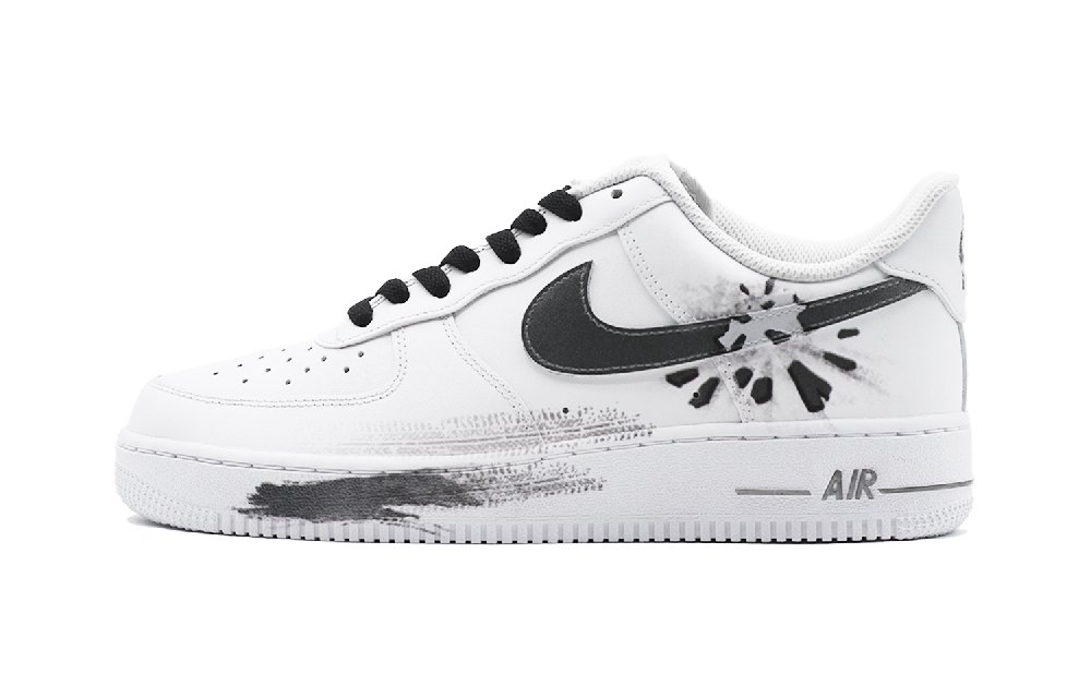 Nike Air Force 1 Low Top Skateboard Shoes Men's Gray White