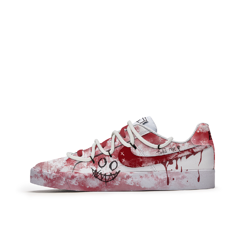 Nike Court Royale P.M.S Deadly Joke Anti Slip Wear Resistant Low Top Skateboard Shoes Unisex Red White