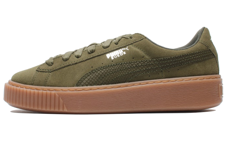 PUMA Suede Platform Olive Green Women's