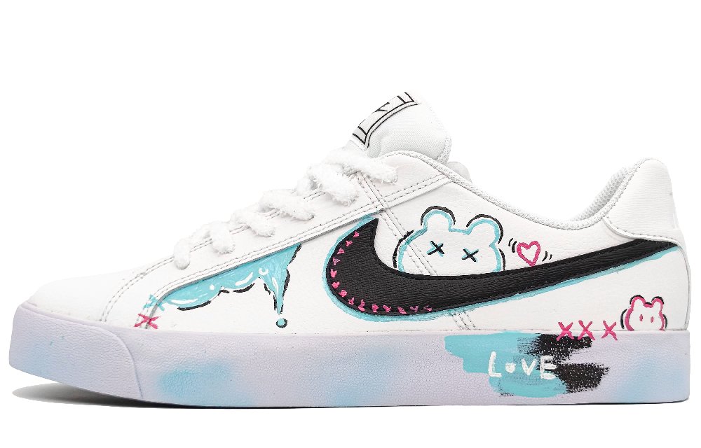 Nike Court Royale Non-slip Lightweight Low-Top Skateboard Shoes Unisex Bubbles Blue