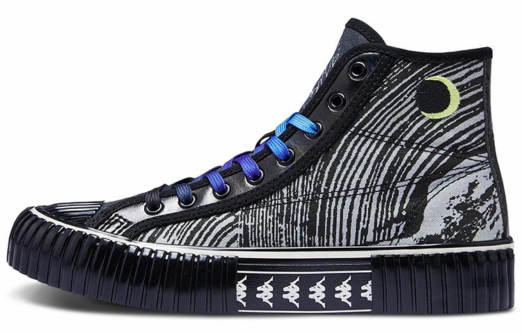 Kappa Anti-Slip Wear-Resistant High-Top Canvas Shoes Unisex Black