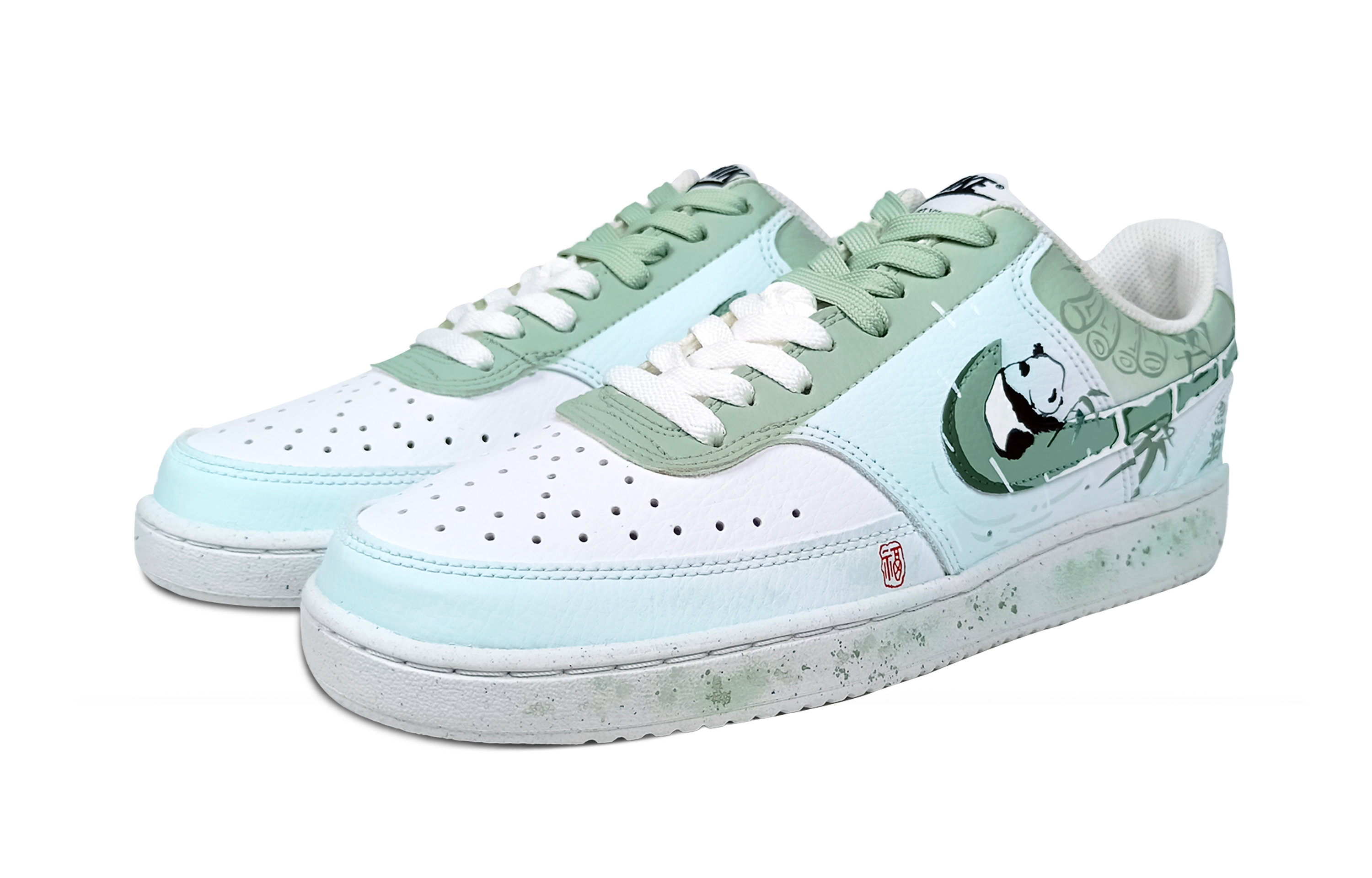 Nike Court Vision 1 Rain-Seeking Anti-Slip Wear-Resistant Low-Top Skateboard Shoes Women's Green White купить в интернет-магазине Yoocart с быстрой доставкой по России.