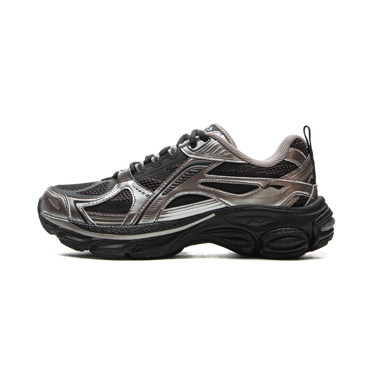 LiNing Boom Support Cushioning, Slip Resistant, Abrasion Resistant, Rebound Low top Running Shoes Women's Silver Black