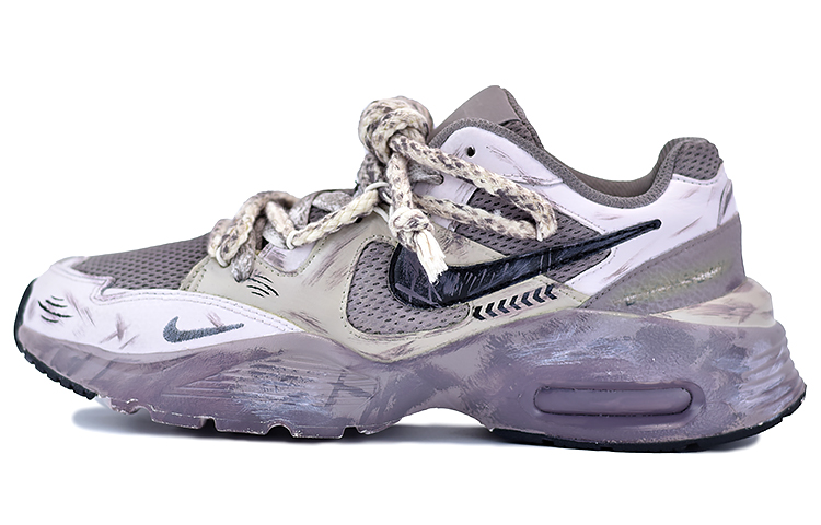 Nike Air Max Fusion Cushioning Anti-Slip Wear-Resistant Breathability Low-Top Running Shoes Women's Gray White