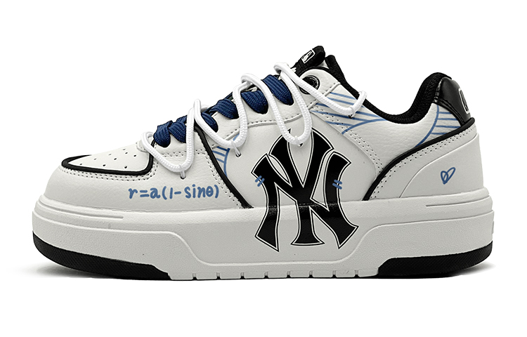 MLB Chunky Liner Minimalist Style Preppy Style, Function Graffiti Low Top Skateboard Shoes Unisex Blue White