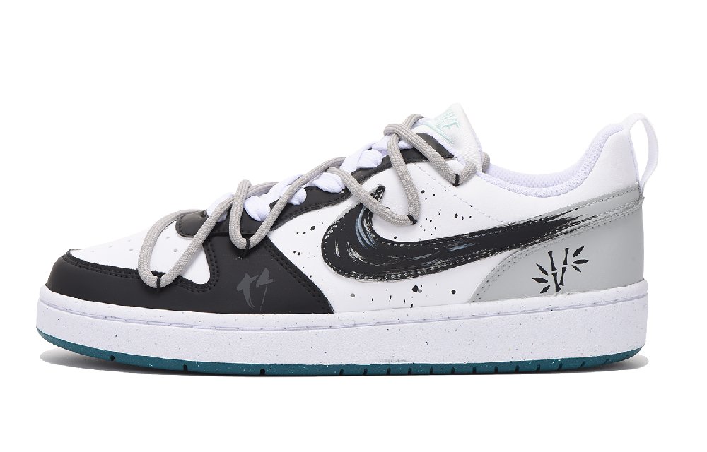 Nike Court Borough Low 2 Low-Top Skateboard Shoes GS Black Gray