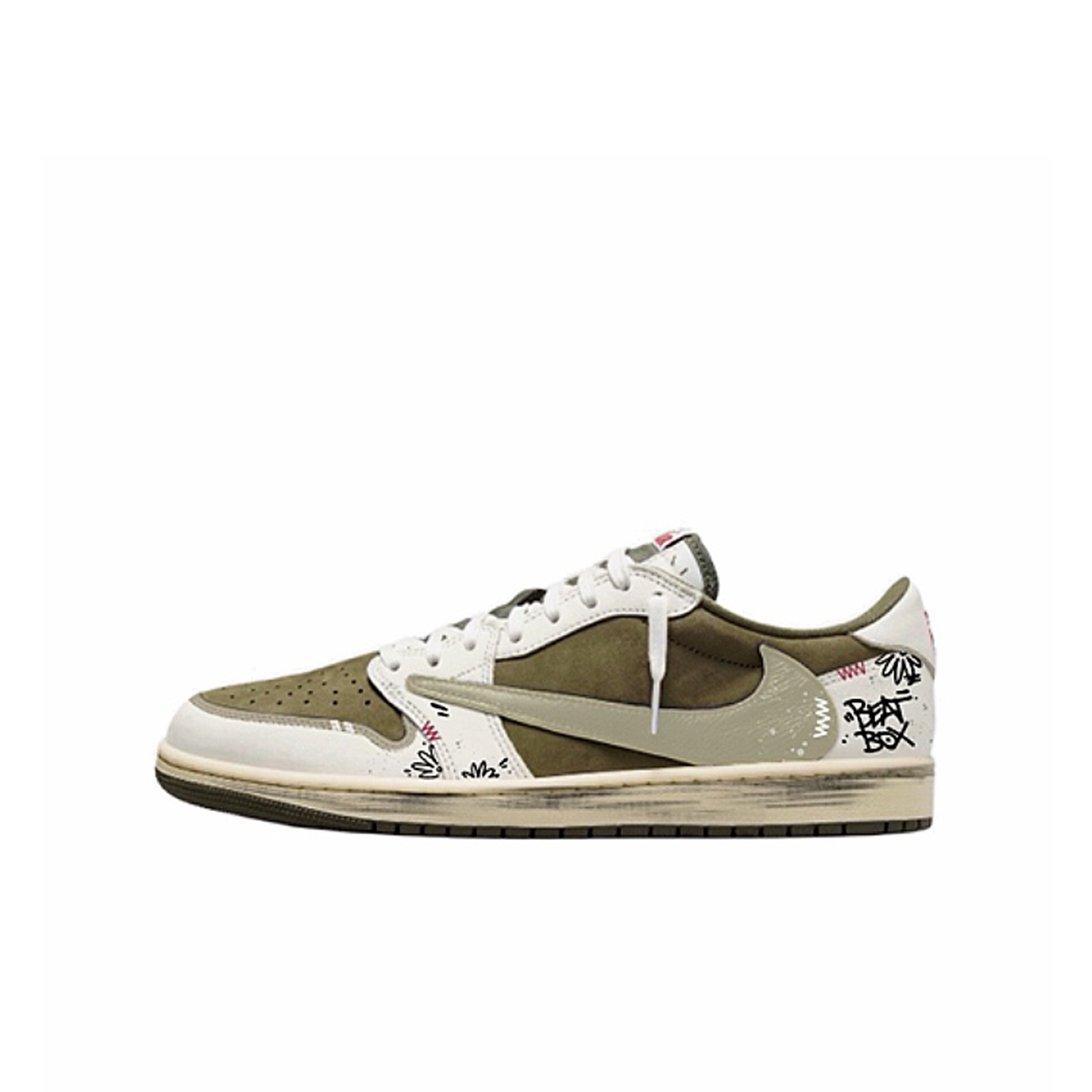 Travis Scott X Jordan Air Jordan 1 Vintage Basketball Shoes Unisex Low top Beige/Green купить в интернет-магазине Yoocart с быстрой доставкой по России.