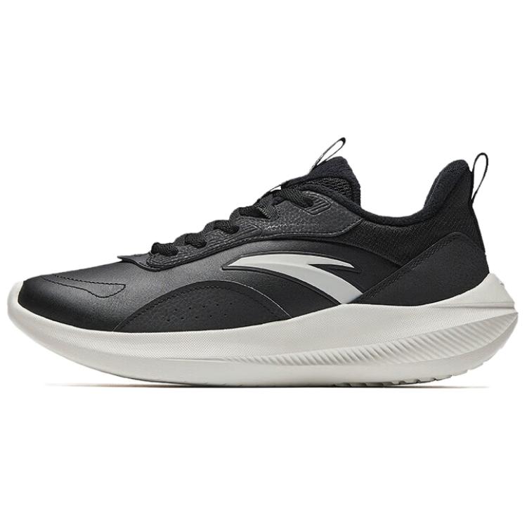 Anta Shock Absorbers Slip Resistant Abrasion Resistant Low top Casual Running Shoes Men's Black/Ivory White