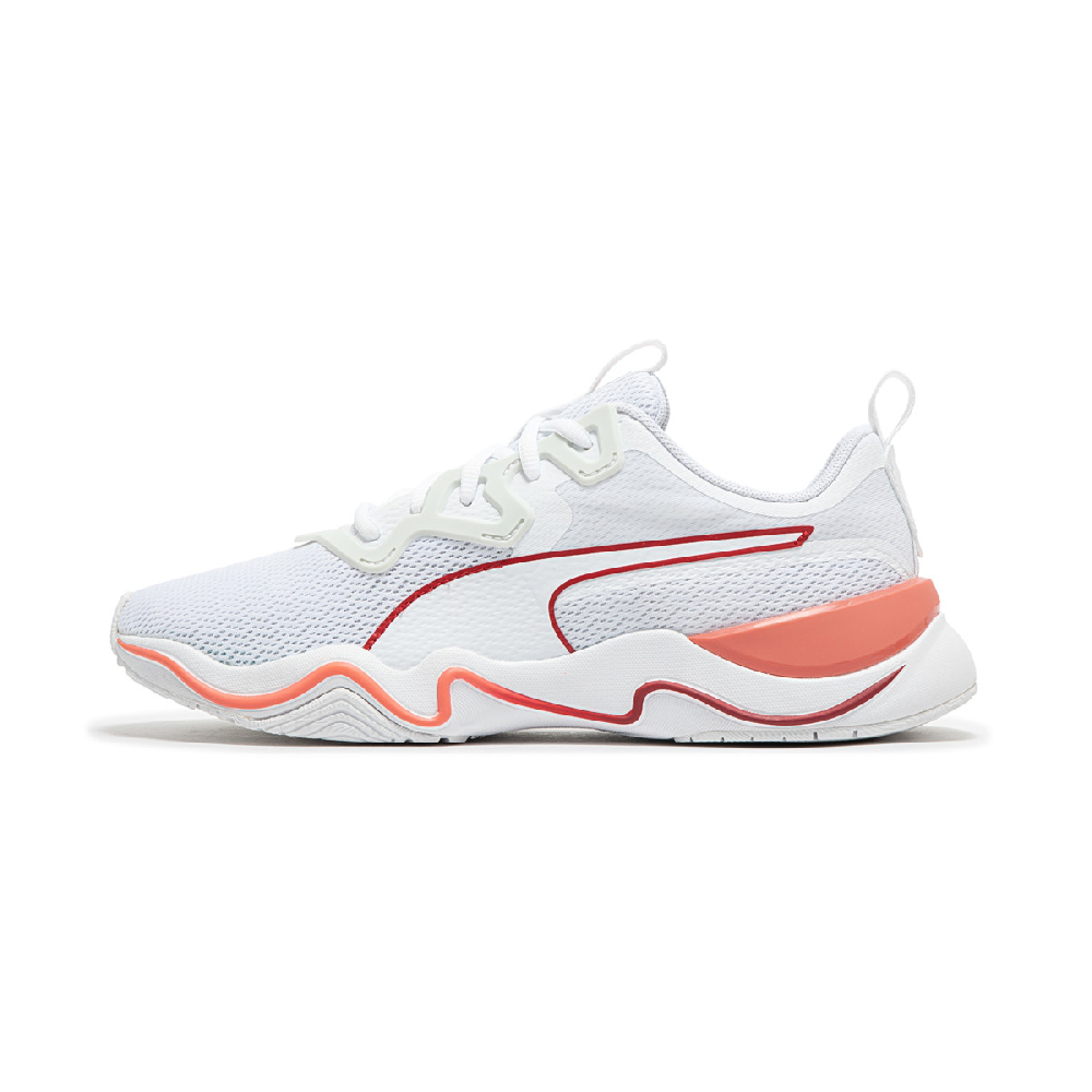 PUMA Zone Slip Resistant, Abrasion Resistant, Breathable Low Top Running Shoes Women's White Orange