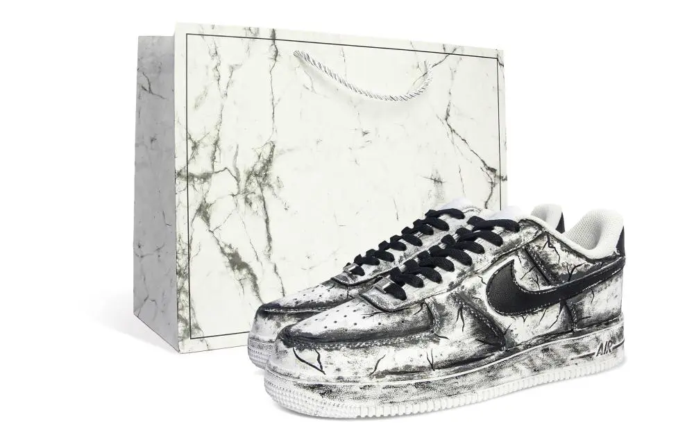 Nike Air Force 1 Abrasion Resistant Low top Skateboard Shoes Unisex Black White