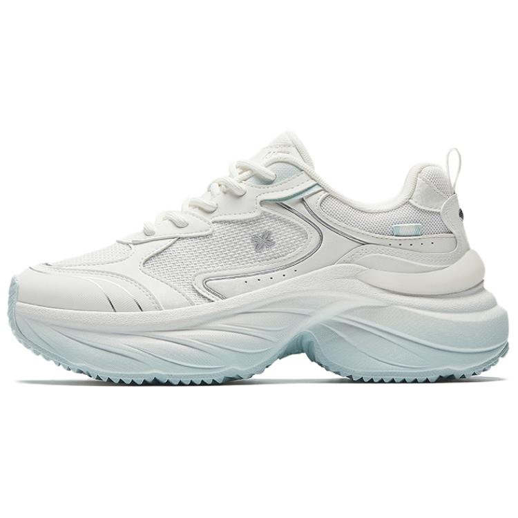 Anta Cloud Rising Breathable Height Increase Low Top Chunky Sneakers Women's Papyrus White Silver