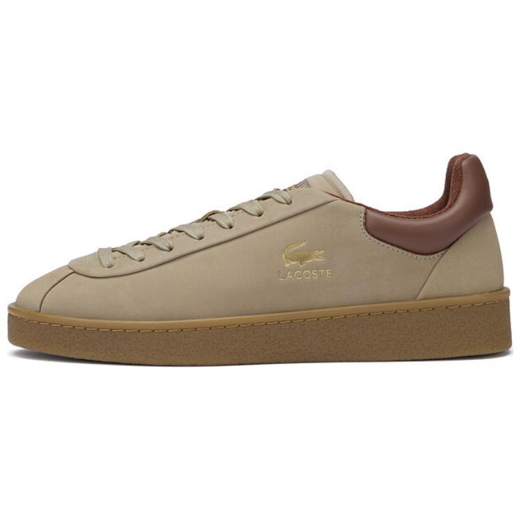 LACOSTE Abrasion Resistant Low Top Skateboard Shoes Men's Light Brown