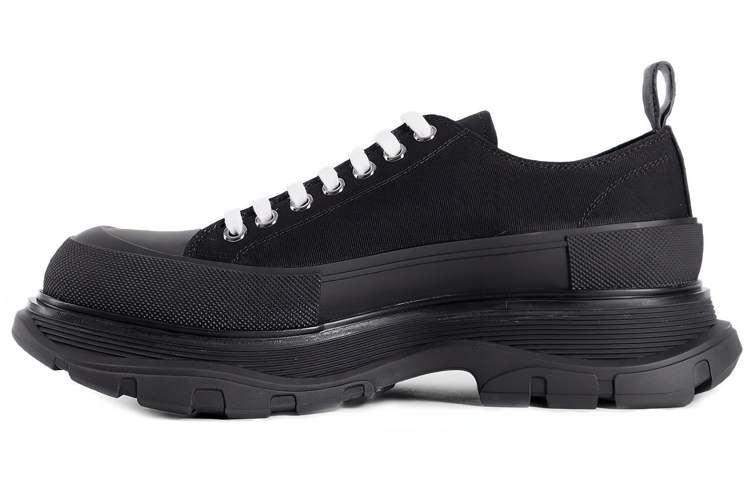 Alexander McQueen Tread Slick Lace Up Sneakers 'Triple Black'