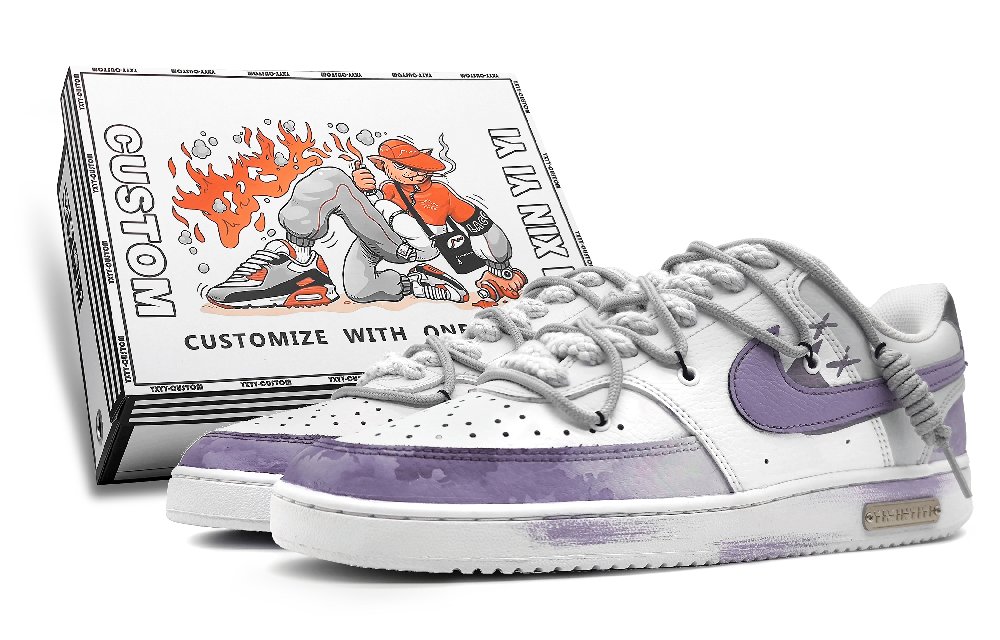 Nike Court Vision 1 Slip-Resistant Cushioning Low-Top Skateboard Shoes Men's Purple Gray