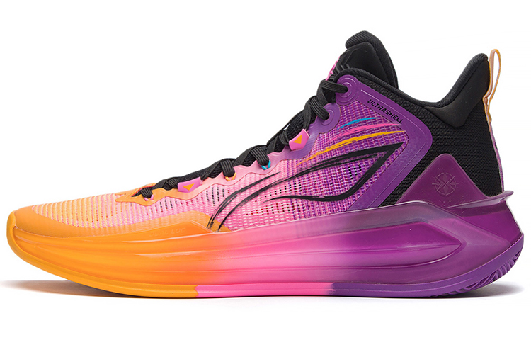 LiNing Liren 3 Danxi Mid-Top Performance Basketball Shoes Men's Orange Purple Black
