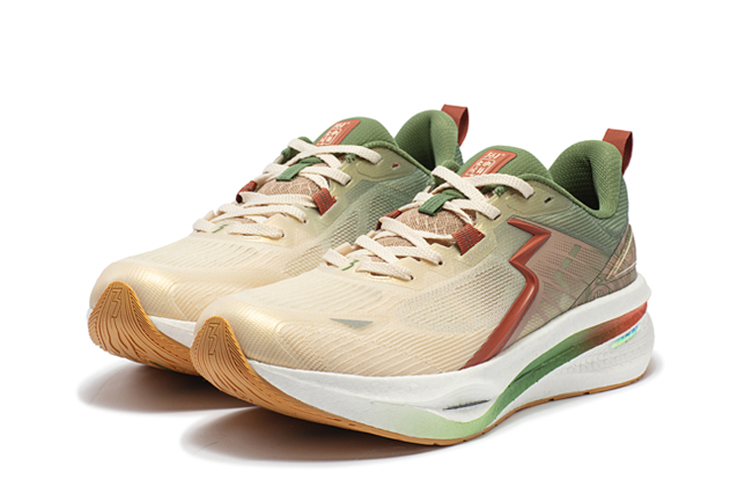 361° Cushioning Anti-Slip And Wear-Resistant Low-Top Running Shoes Men's White Green