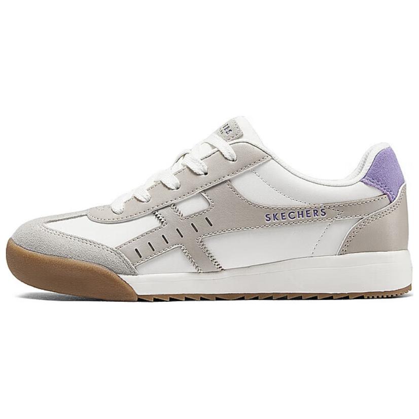 Skechers Anti Slip Wear Resistant Low Top Skateboard Shoes Women's White Gray Purple