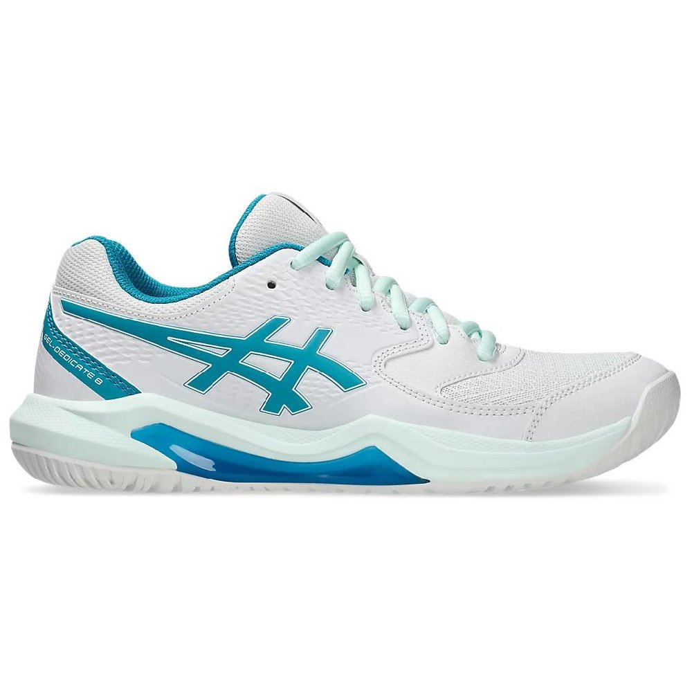 Asics Gel Dedicate 8 Abrasion Resistant Low Top Tennis Shoes Women's White Blue