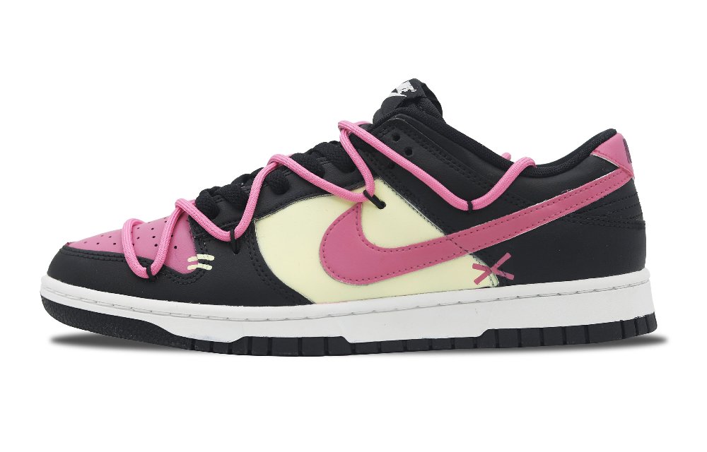 Nike Dunk Low Slip Resistant, Abrasion Resistant, Lightweight Low Top Skateboard Shoes Men's Black Pink