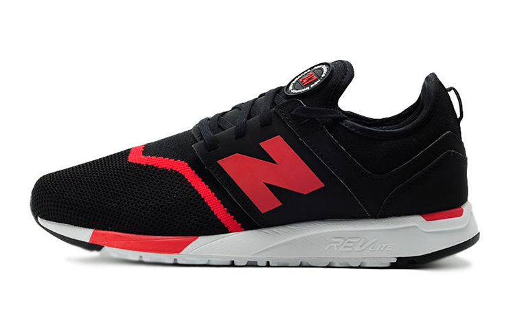 New Balance NB 247 Slip-Resistant Breathable Low-Top Running Shoes Unisex Black Red 2E-Width