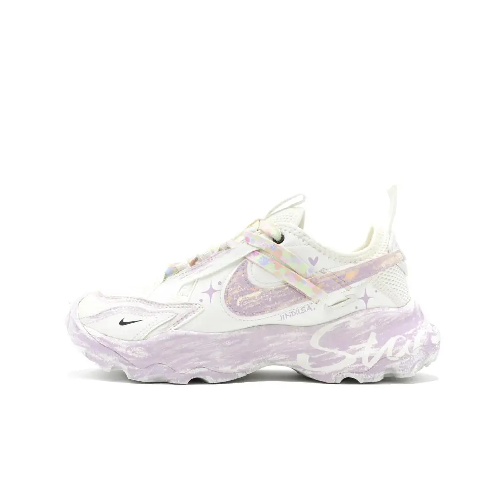 Nike TC 7900 Abrasion Resistant Height Increasing Low top Casual Shoes Women's White Purple