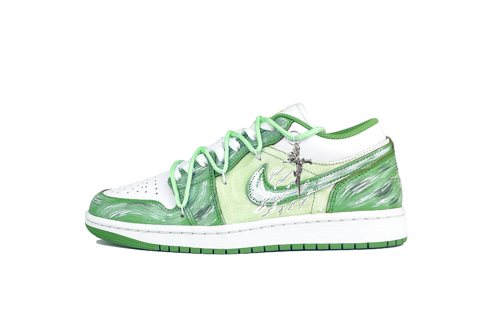 Jordan Air Jordan 1 New Chinese Style Abrasion Resistant Low Top Vintage Basketball Shoes Unisex Yellow Green